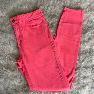 American Eagle Neon Jeans Highlighter Salmon Soft! Stretchy 12